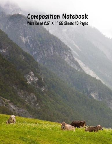 Composition Notebook: Wide Ruled Cow Farm Bull Bovine Cattle Cute Composition Notebook, Girl Boy School Notebook, College Notebooks, Composition Book, 8.5  x 11