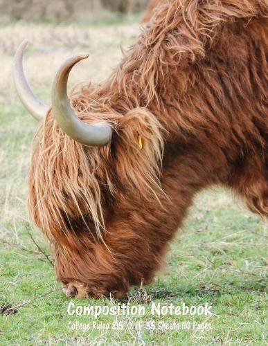 Composition Notebook: College Ruled Cow Farm Bull Bovine Cattle Cute Composition Notebook, Girl Boy School Notebook, College Notebooks, Composition Book, 8.5  x 11