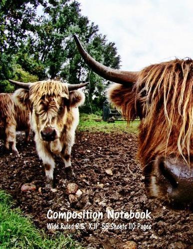 Composition Notebook: Wide Ruled Cow Farm Bull Bovine Cattle Cute Composition Notebook, Girl Boy School Notebook, College Notebooks, Composition Book, 8.5  x 11