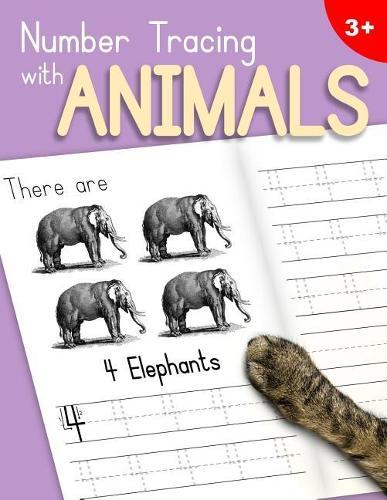 Number Tracing With Animals: Learn the Numbers - Number and Counting Practice Workbook for Children in Preschool and Kindergarten - Lavender-Peach Cover