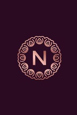 N: 2019 Daily Weekly Monthly Planner Initial Letter N Monogram for Rose Gold Lovers