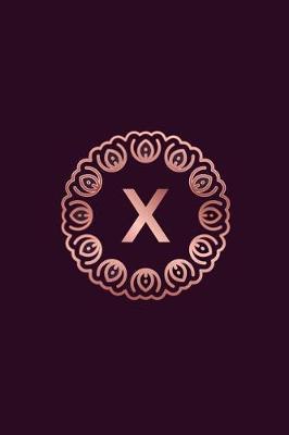 X: 2019 Daily Weekly Monthly Planner Letter X Initial Monogram for Rose Gold Lovers