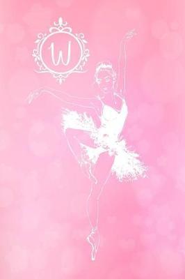 W: Personalized Monogram Ballerina Journal Pink Diary Blank Lined Journaling Pages