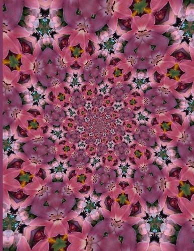 Fractal Photo Art Notebook: Pink Lily 4: A fractal image notebook made from a photo of a fresh cut pink lily flower, and filled with college ruled paper.