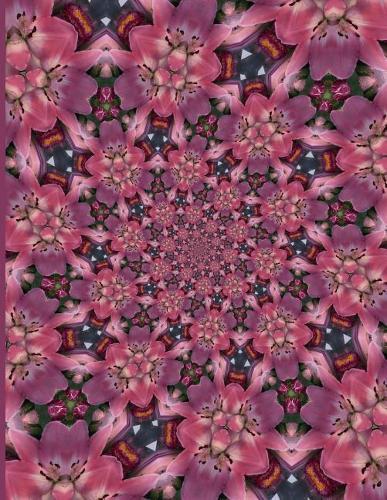 Fractal Photo Art Notebook: Pink Lily 5: A fractal image notebook made from a photo of a fresh cut pink lily flower, and filled with college ruled paper.