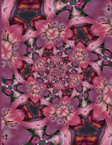 Fractal Photo Art Notebook: Pink Lily 6: A fractal image notebook made from a photo of a fresh cut pink lily flower, and filled with college ruled paper.