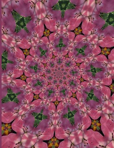 Fractal Photo Art Notebook: Pink Lily 7: A fractal image notebook made from a photo of a fresh cut pink lily flower, and filled with college ruled paper.