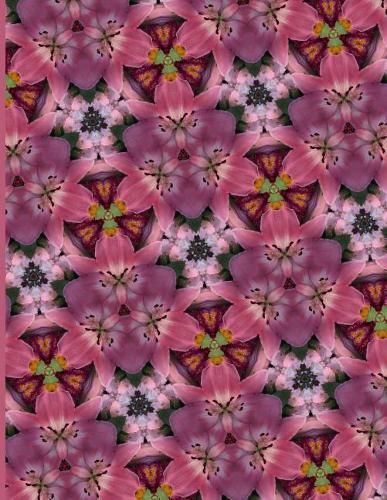 Fractal Photo Art Notebook: Pink Lily 10: A fractal image notebook made from a photo of a fresh cut pink lily flower, and filled with college ruled paper.