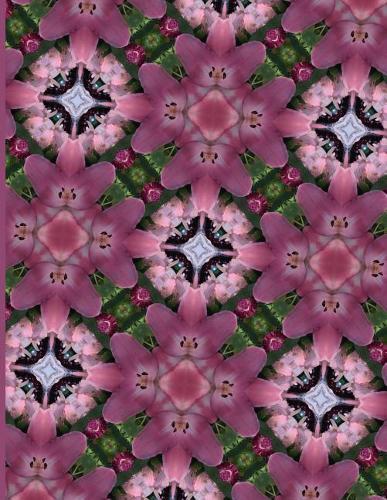 Fractal Photo Art Notebook: Pink Lily 11: A fractal image notebook made from a photo of a fresh cut pink lily flower, and filled with college ruled paper.