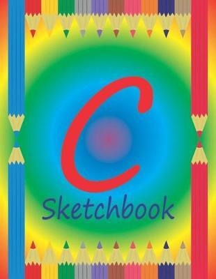 C Sketchbook: Initial C Monogram Sketchbook for Children. Pages Alternate Left Side Dot Grid, Right Side Blank. Colored Pencils on Cover.
