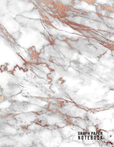 Graph Paper Notebook: Marble Composition Notebook 100 Pages 8.5 X 11 Paper Size Quad Ruled 5x5 Graph Paper Soft Cover Flexible Writing Book (Rose Gold)