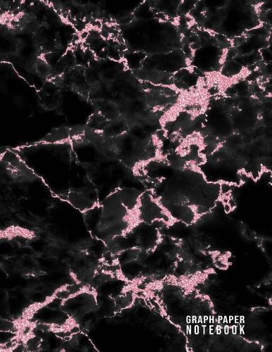 Graph Paper Notebook: Marble Composition Notebook 100 Pages 8.5 X 11 Paper Size Quad Ruled 5x5 Graph Paper Soft Cover Flexible Writing Book (Pink Glitter)