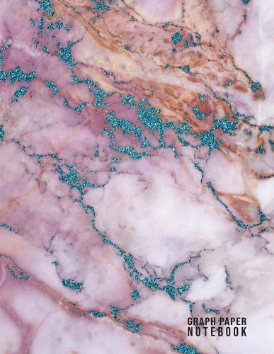 Graph Paper Notebook: Marble Composition Notebook 100 Pages 8.5 X 11 Paper Size Quad Ruled 5x5 Graph Paper Soft Cover Flexible Writing Book (Pink & Aqua)
