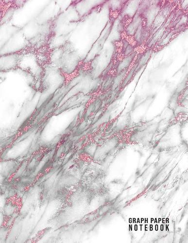 Graph Paper Notebook: Marble Composition Notebook 100 Pages 8.5 X 11 Paper Size Quad Ruled 5x5 Graph Paper Soft Cover Flexible Writing Book (Pink & Grey)