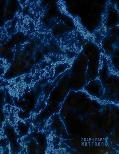 Graph Paper Notebook: Marble Composition Notebook 100 Pages 8.5 X 11 Paper Size Quad Ruled 5x5 Graph Paper Soft Cover Flexible Writing Book (Blue & Black)