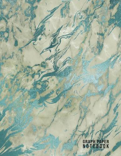 Graph Paper Notebook: Marble Composition Notebook 100 Pages 8.5 X 11 Paper Size Quad Ruled 5x5 Graph Paper Soft Cover Flexible Writing Book (Aqua)