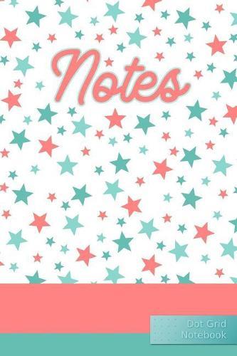 Notes Dot Grid Notebook: Peach Mint Stars - Punktraster Notizbuch Sterne A5 120 Seiten