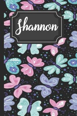 Shannon: Personalized Girls Name Beautiful Butterflies Journal Pretty Lined Notebook for Women