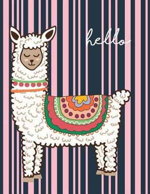 Hello: Hello Llama Cover and Dot Graph Line Sketch Pages, Extra Large (8.5 X 11) Inches, 110 Pages, White Paper, Sketch, Draw and Paint