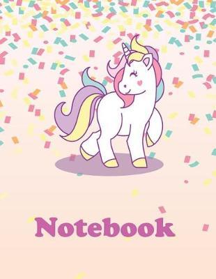 Notebook: Smiling Unicorn on Pink Background Lined Note
