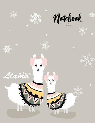 Notebook: Llama No Drama on Grey Cover and Dot Graph Line Sketch Pages, Extra Large (8.5 X 11) Inches, 110 Pages, White Paper, Sketch, Draw and Paint