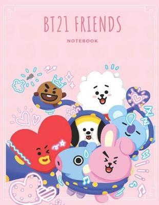 Bt21 Friends K-Pop: Back to School Wide Ruled Composition Journal for Grade School Girls