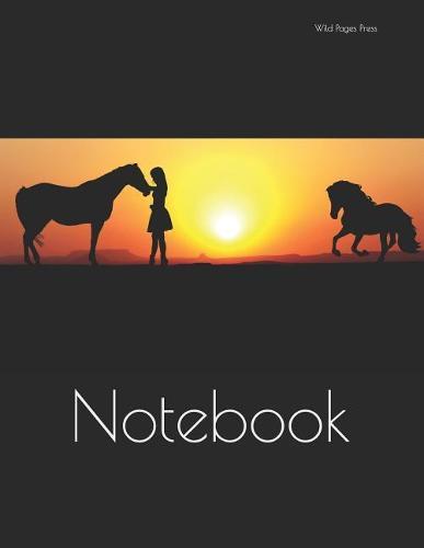 Notebook: Sunset Horses Girl Nature