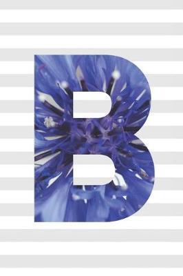 B: Alphabet Journal Batchelor's Button or Blue Cornflower on Gray Stripes 6 X 9