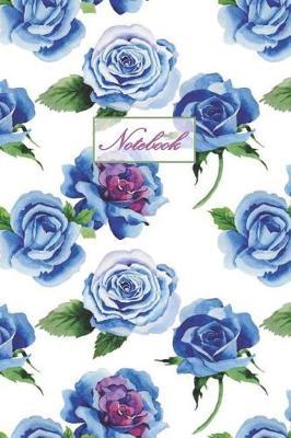 Notebook: Vintage Floral - Blue Rose Design Lined Journal Small