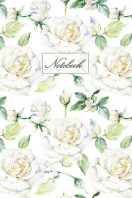 Notebook: Vintage Floral - White Rose Design Lined Journal Small
