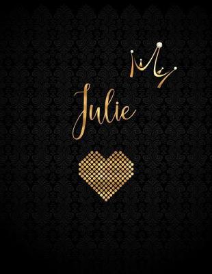 Julie: Black Personalized Lined Journal with Inspirational Quotes