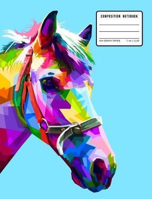 Composition Notebook 4x4 Graph Paper 7.44 X 9.69: Graphic Horse Notebook Journal Diary for School, Work or Journaling Animal Love Composition Notebooks