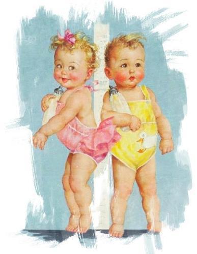 Sketchbook: Large Sketchbook, Vintage Image of Two Babies, 120 Pages, 8.5 by 11