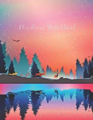 Christmas Sketchbook: A Christmas Themed Large Notebook with 120 Blank Pages, Cartoon Xmas and Winter Motifs Inside (8,5 X 11 Inches)