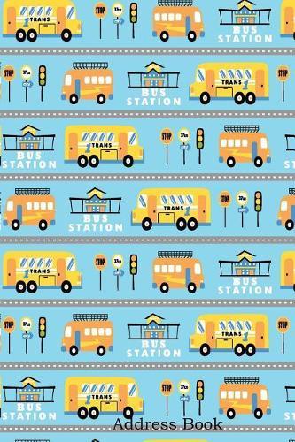 Address Book: Include Alphabetical Index with Buses Cartoon on Pattern Cover
