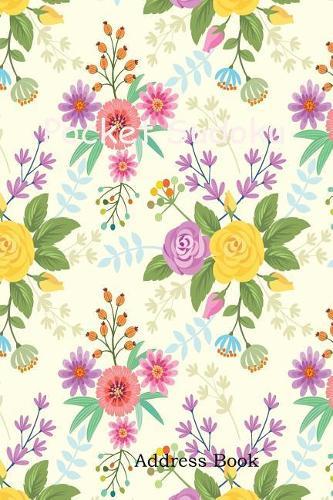 Address Book: Include Alphabetical Index with Colorful Flowers Pattern Fabric Background Cover