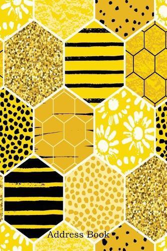 Address Book: Include Alphabetical Index with Seamless Geometric Pattern with Honeycomb Trendy Hand Drawn Textures Cover