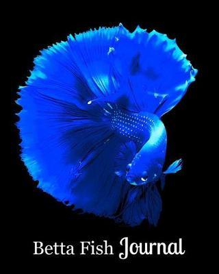 Betta Fish Journal: Blue Betta Swimming on Black Background