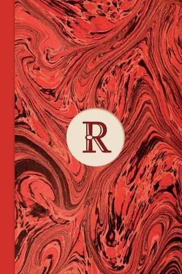 Monogram R Marble Notebook (Regency Red Edition): Blank Lined Marble Journal for Names Starting with Initial Letter R
