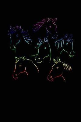 Horse Heads: College Ruled Notebook Composition Book Diary Rainbow