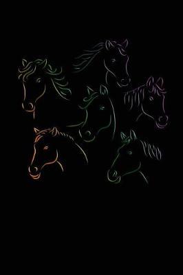 Horse Heads: College Ruled Notebook Composition Book Diary Yellow Green Purple