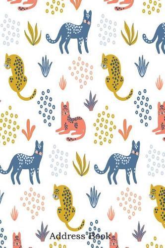 Address Book: Include Alphabetical Index with Cute Seamless Pattern with Colorful Leopards Cover