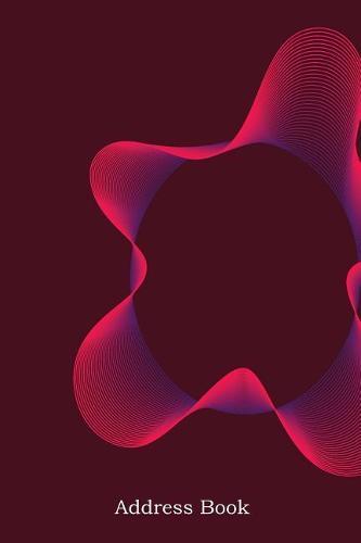 Address Book: Alphabetical Index with Red Abstract Sound Wave Cover