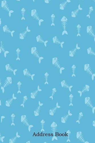 Address Book: Alphabetical Index with Fish Bones Pattern Background Cover