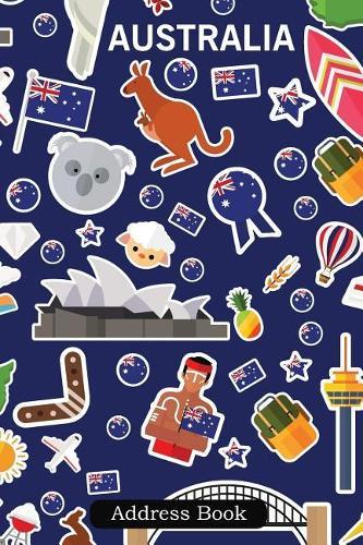 Address Book: Alphabetical Index with Flat Seamless Texture Pattern Australia Cover