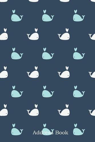 Address Book: Alphabetical Index with Whales Seamless Pattern on Blue Cover