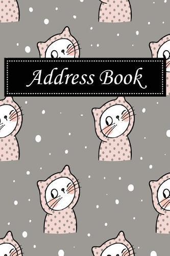 Address Book: Alphabetical Index with Cat in Snow on Brown Pastel Cover