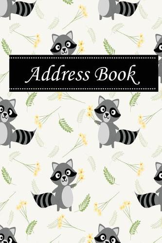 Address Book: Alphabetical Index with Cute Raccoon and Tiny Flower Cover