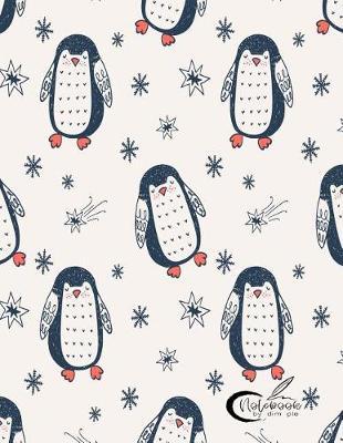 Notebook by Dim Ple: Cute Penguin Cover and Lined Pages, Extra Large (8.5 X 11) Inches, 110 Pages, White Paper