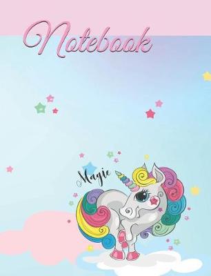 Notebook: Sparkly Unicorn Notebook, 7.44 X 9.69 with Glossy Cover. 200 Lined Paper Pages for All Your Notes.